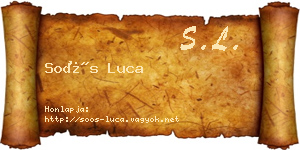 Soós Luca névjegykártya